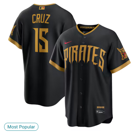 Men Pittsburgh Pirates #15 Oneil Cruz black MLB Nike 2026 City Connect Jersey->->MLB Jersey